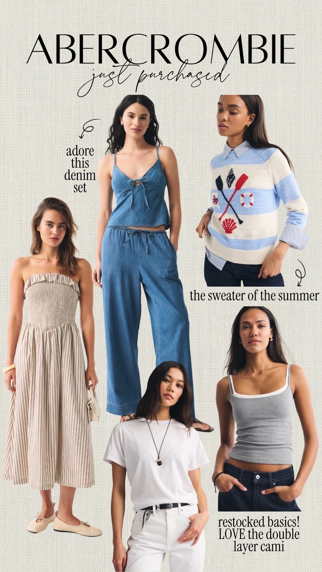 My recent order from @abercrombie !! Summer staples and restocks on my fav basics - got my true size in everything but sized up to M in the white tee, cami and striped sweater. Sale ends today 25-40% off shorts and swim plus up to 20% off everything else

#LTKSaleAlert #LTKSeasonal