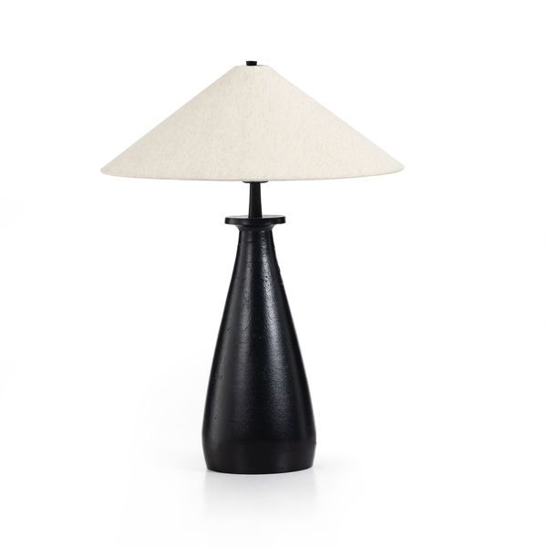 Innes Matte Black Table Lamp with Tapered Shade | Scout & Nimble
