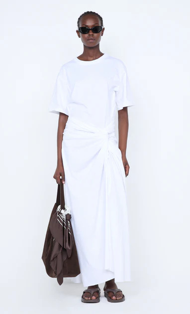 CYPRUS TWIST TEE DRESS - WHITE | Bec & Bridge (Global)