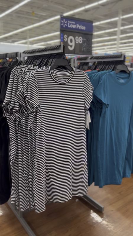 Walmart $10 tshirt dress, four colors. Fit true to size. No pockets. #walmartfashion #walmartfinds 

#LTKfindsunder50 #LTKover40 #LTKfindsunder100