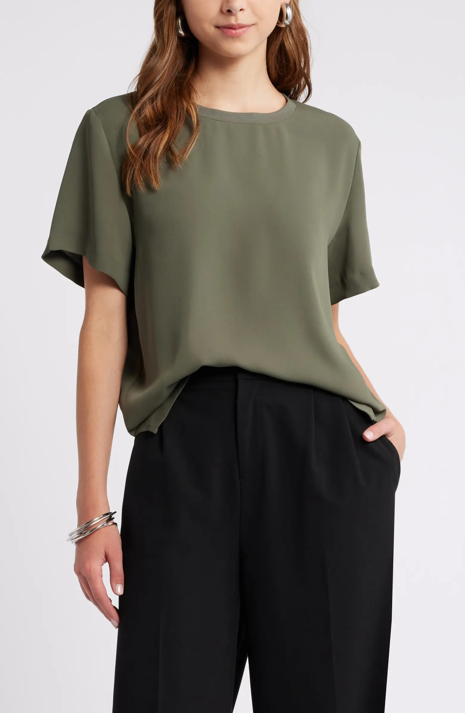 Matte Satin Tee | Nordstrom