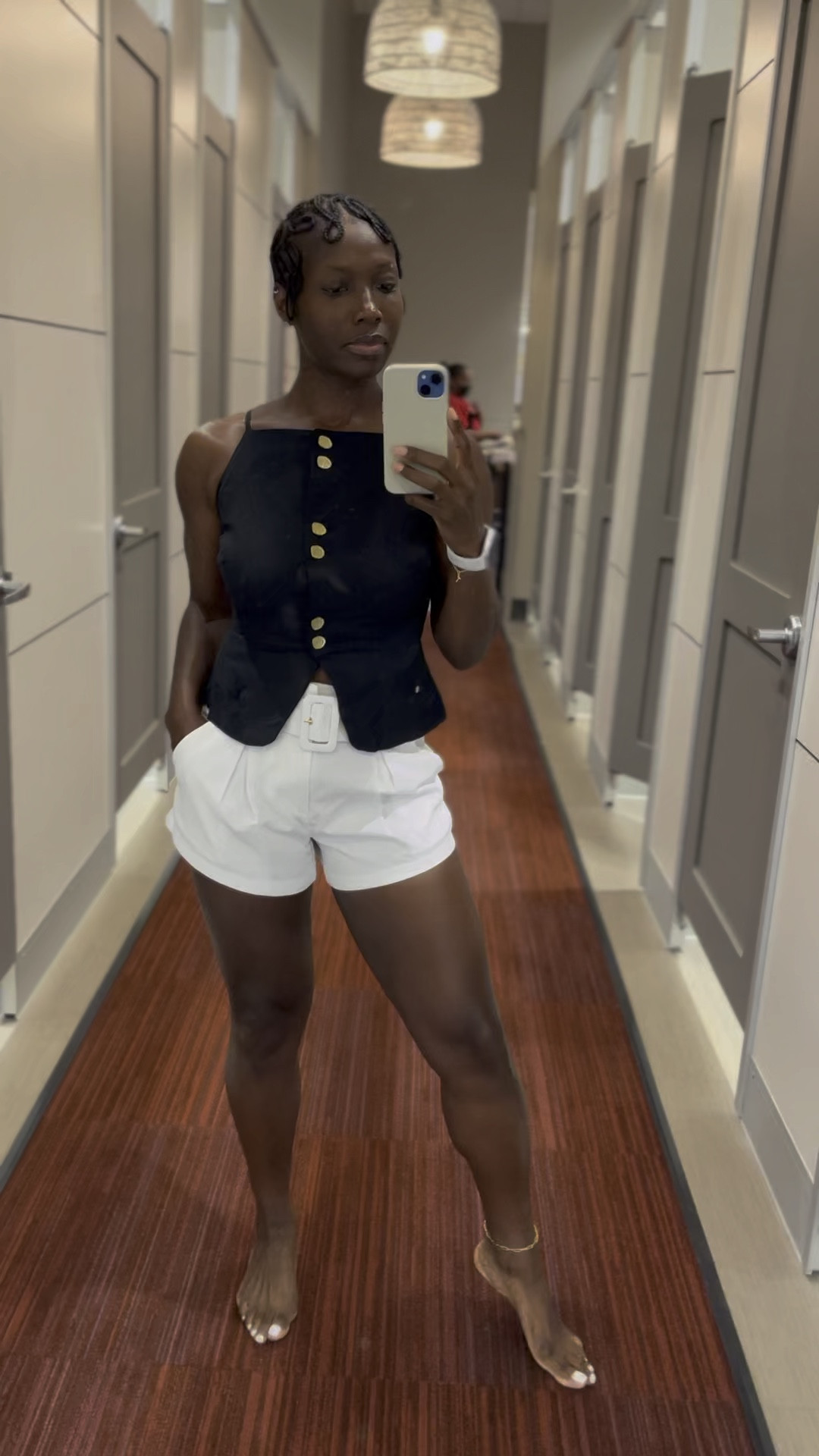 Square top with the gold  hammered front buttons…perfection. I’m wearing a 4 here because that’s all they had but a 6 would be best. Fits TTS if your chest size is on the smaller side. Size up if your bust are larger. 

#LTKStyleTip #LTKTravel #LTKFindsUnder50