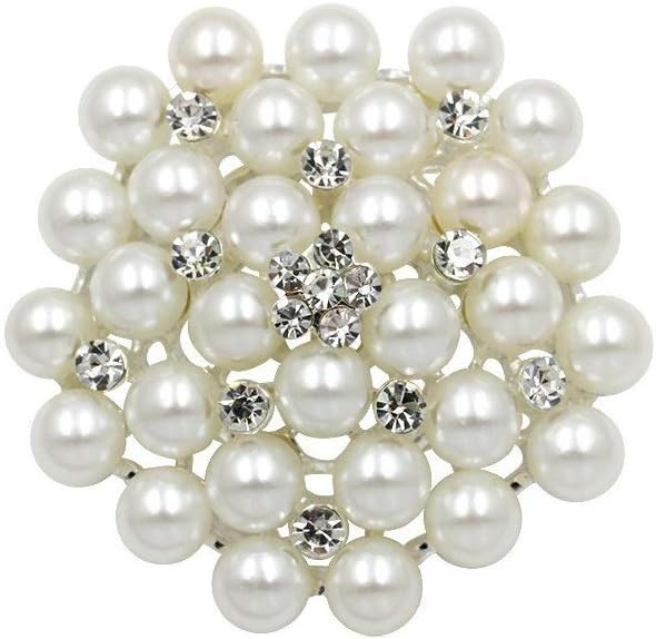 COLORFUL BLING Elegant Imitation Pearl Floral Crystal Brooch Pin for Wedding Bridal Fashion Jewel... | Amazon (US)