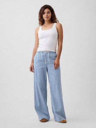 Mid Rise Pull-On SuperLight Wide-Leg Jeans | Gap Factory