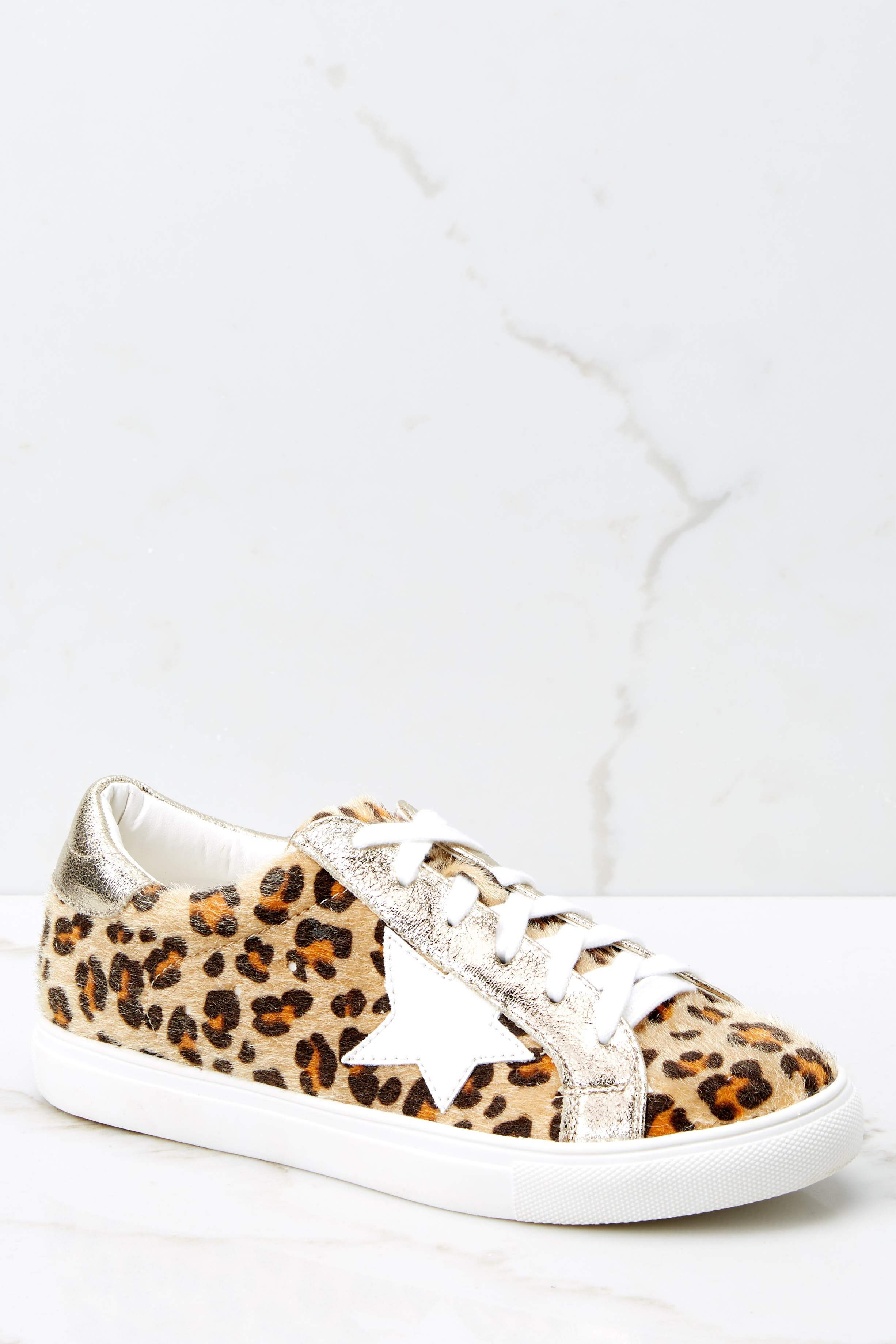 Getting Better Gold Leopard Print Sneakers | Red Dress 