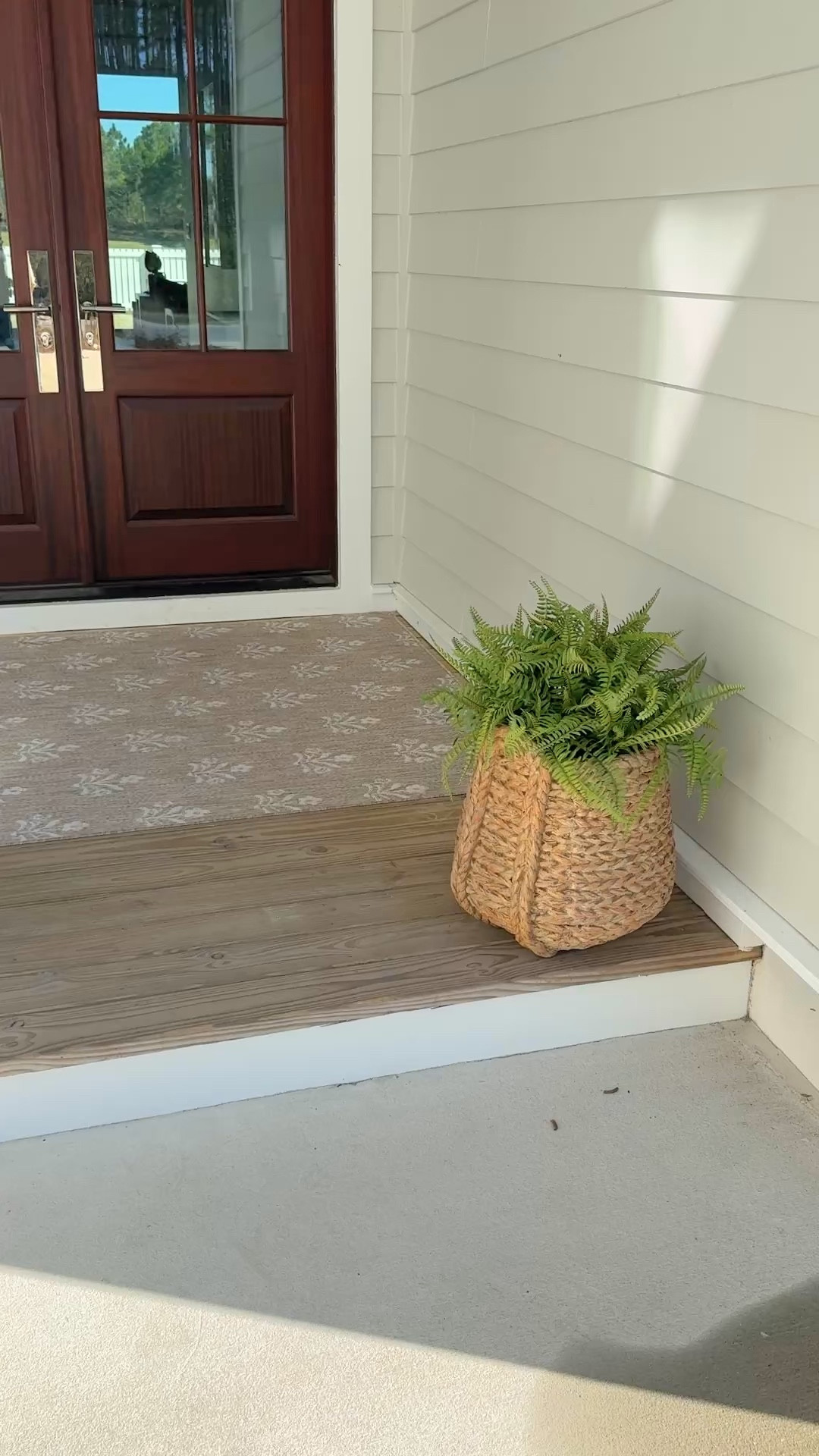This outdoor rug pulls more of a taupe than the stock photo shows in my opinion but I love the print and the size for this space.  I am sharing a save option for the faux ferns.  

#LTKSaleAlert #LTKHome #LTKSeasonal
