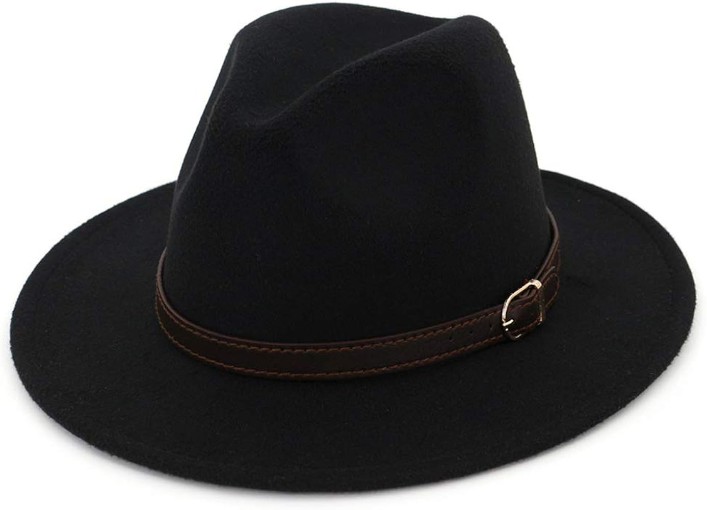 Lisianthus Men & Women Fedora Hat - Belt Buckle Wide Brim Panama Hat | Amazon (US)