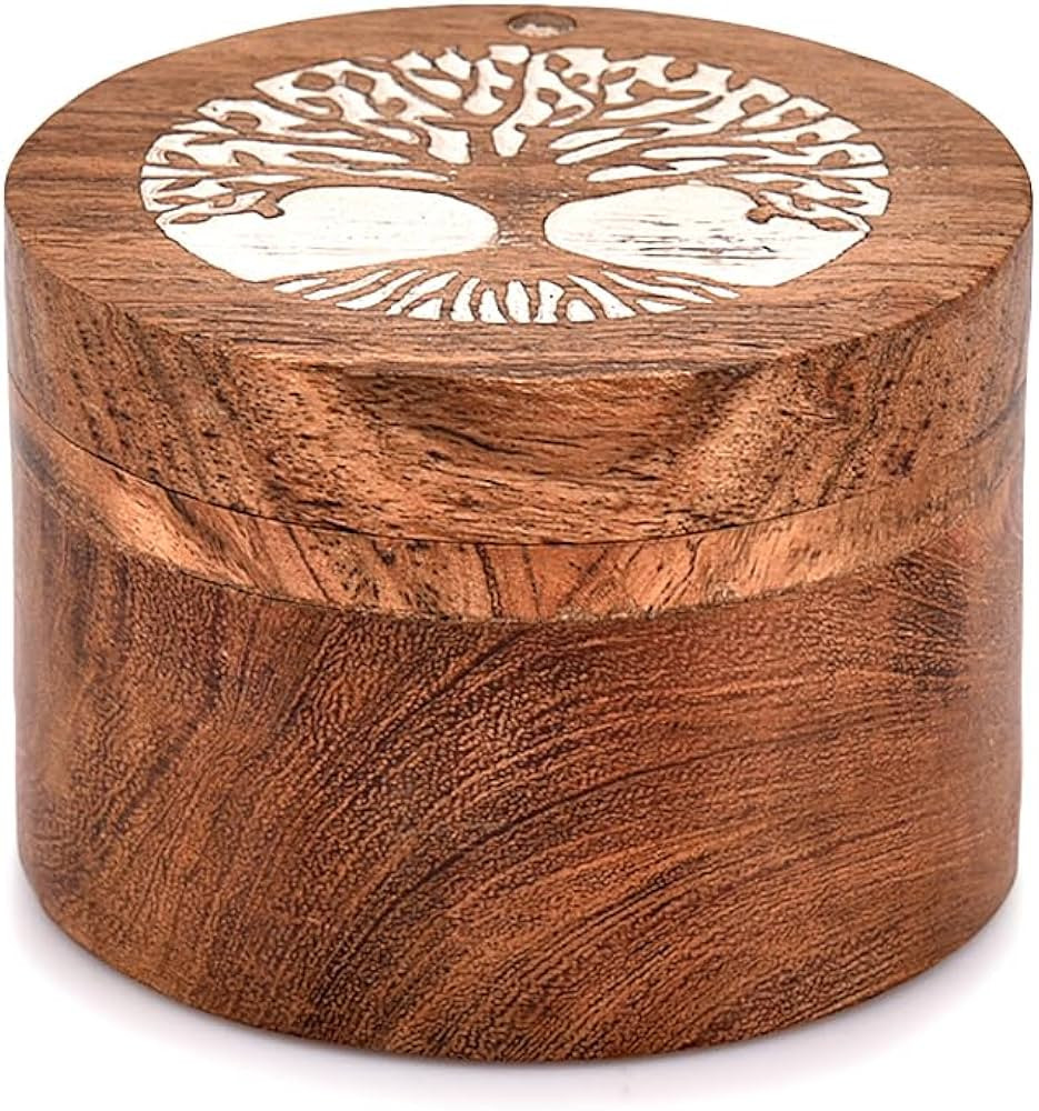 EDHAS Acacia Wood Salt Cellar Box Elegant Kitchen Salt Container Holder with Swivel Lid to Storag... | Amazon (US)