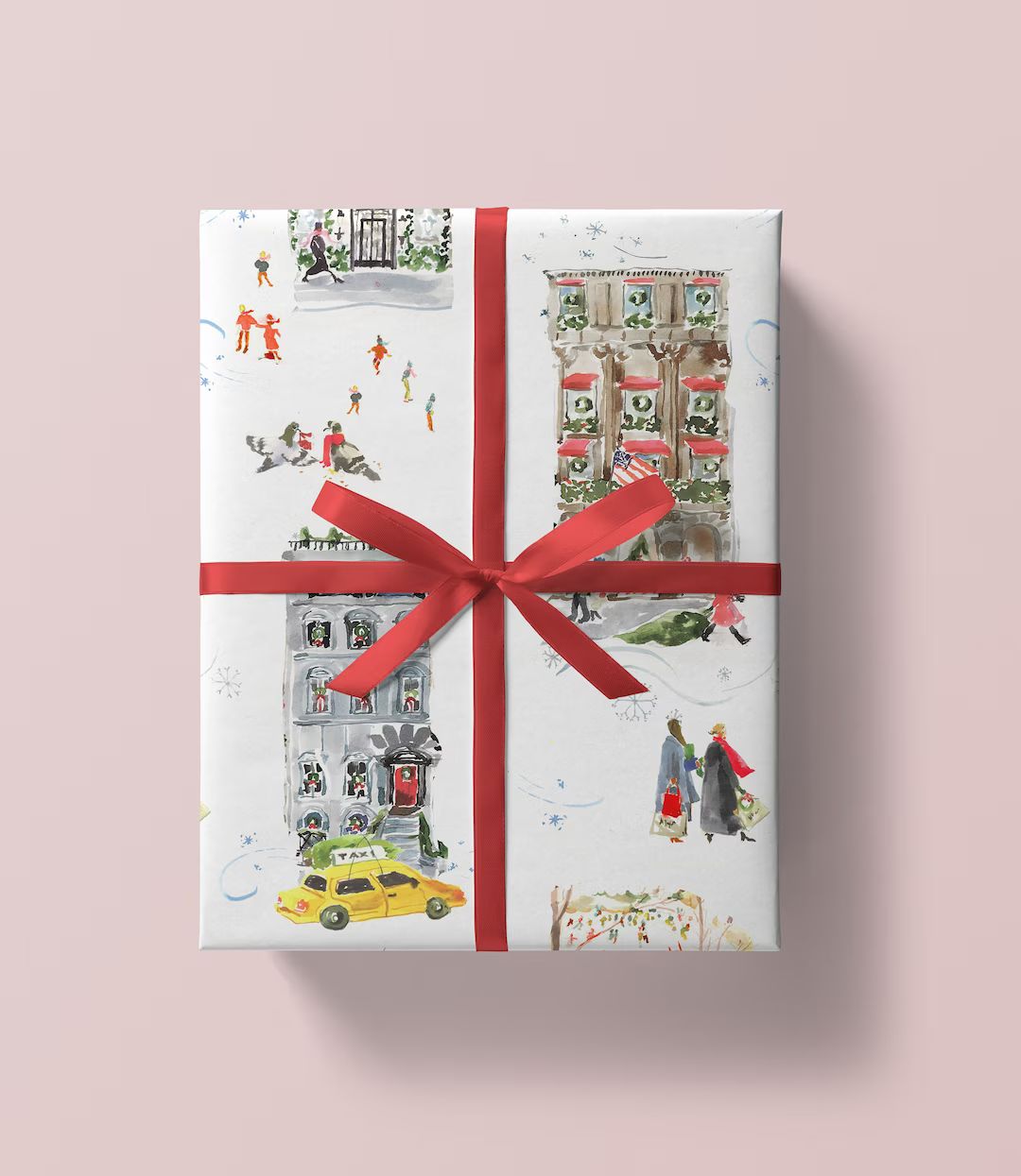 Christmas Wrapping Paper: City Sidewalks christmas Holiday - Etsy | Etsy (US)