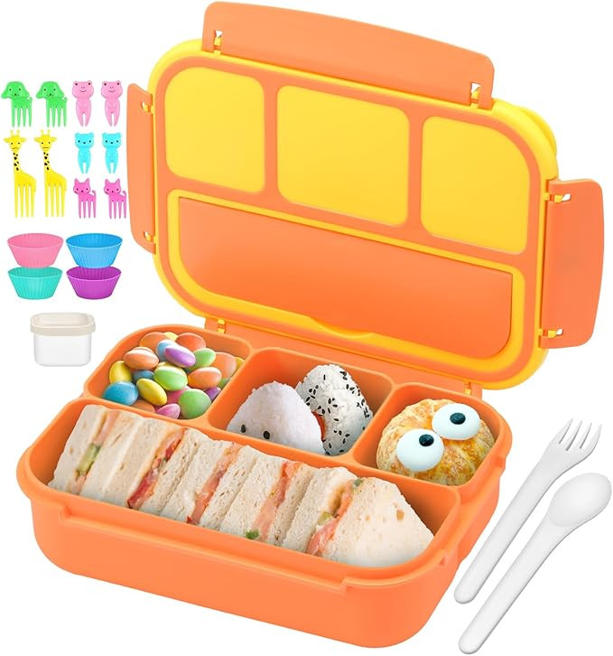 QQKO Bento Box for Kids Adults, School Toddler Lunch Box for Boys Girls, Lunch Box Containers wit... | Amazon (US)