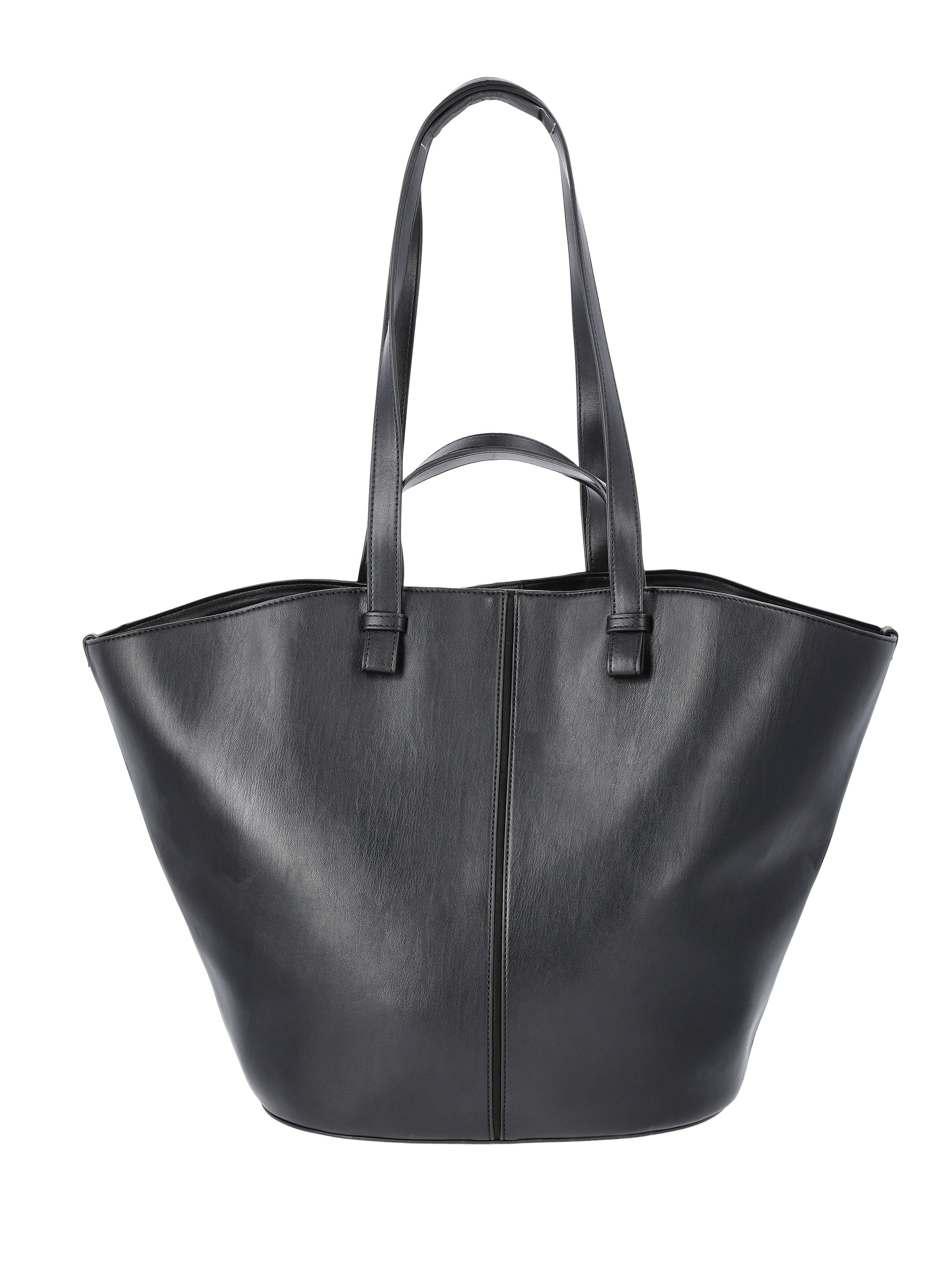Time and Tru Women's Tulip Tote, Black | Walmart (US)