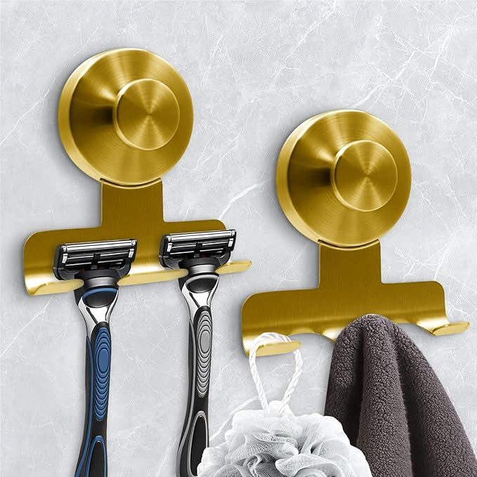 Suction Cup Razor Holder for Shower,Heavy-Duty 7KG Suction Hooks for Razor,Towel,Loofah,Removable... | Amazon (US)