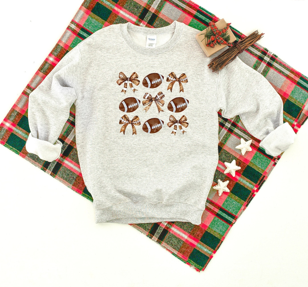 Football Coquette Bows Heavy Blend Crewneck Sweatshirt, Game Day, Football Game, Football Game Da... | Etsy (US)