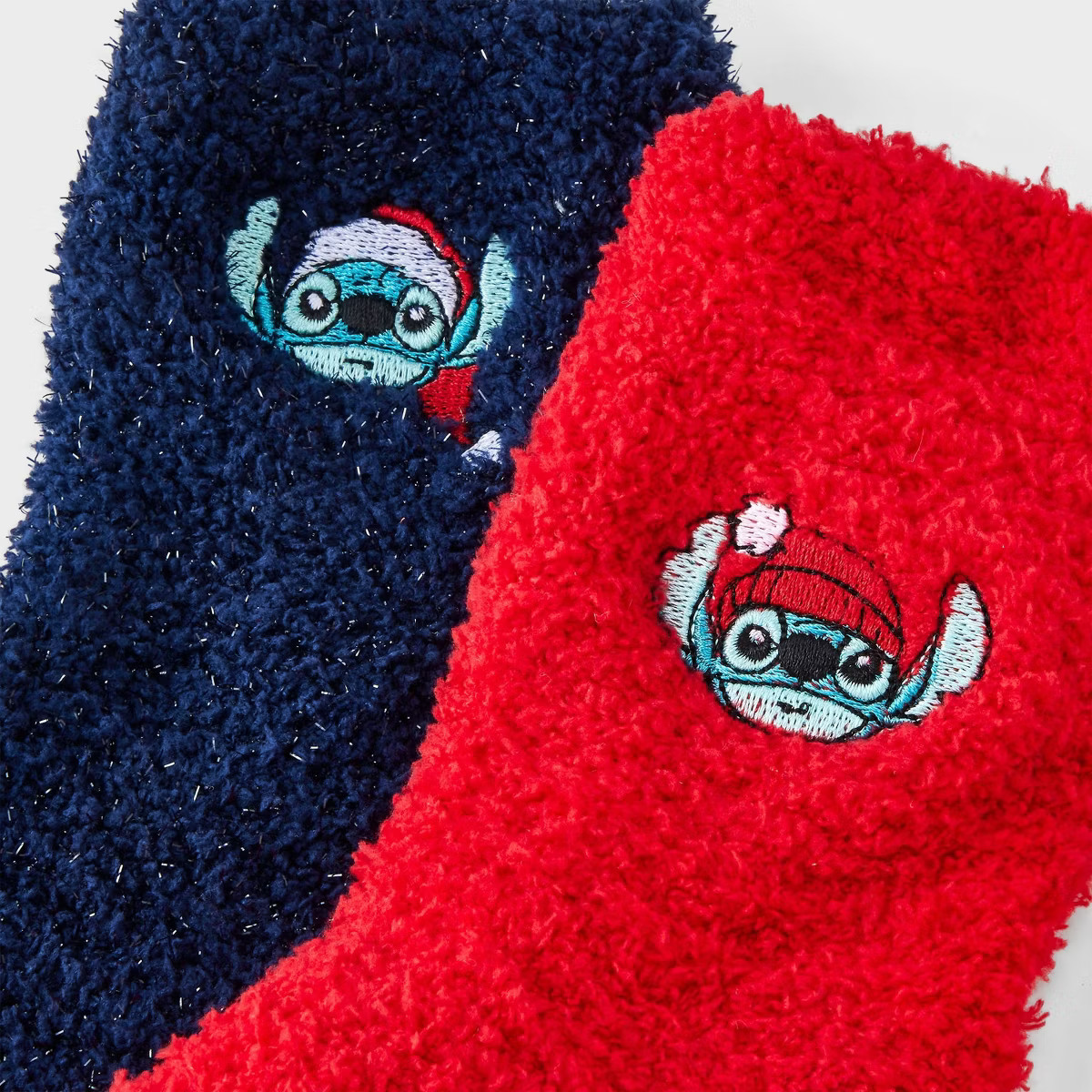 Women's 3pk Stitch Embroidered Cozy Crew Socks in Velvet Stocking- Navy/Blue/Red 4-10 | Target
