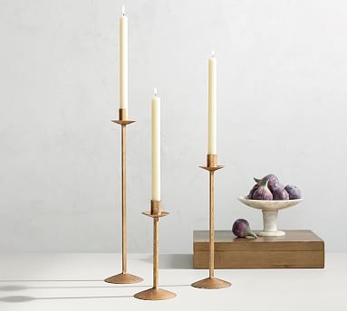 Willa Antique Gold Candlesticks | Pottery Barn (US)