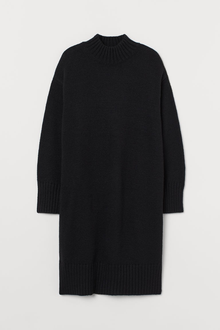 H & M - Knit Turtleneck Dress - Black | H&M (US + CA)