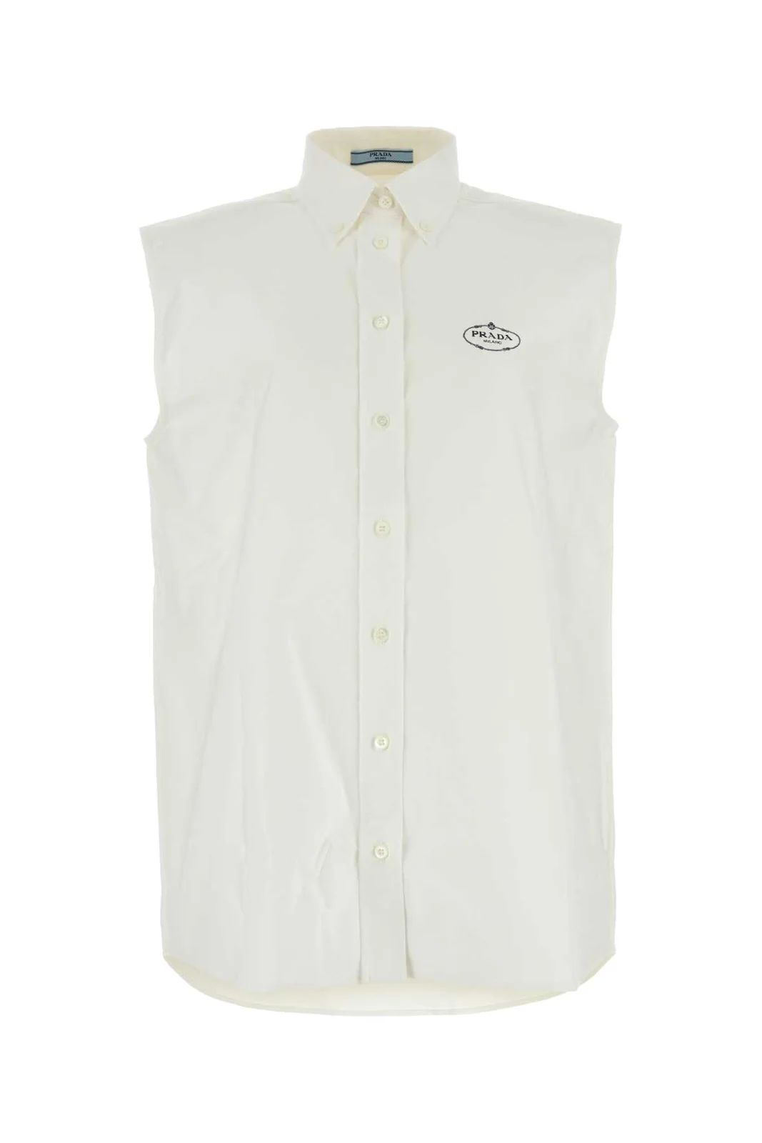 Prada Button-Up Sleeveless Shirt | Cettire Global