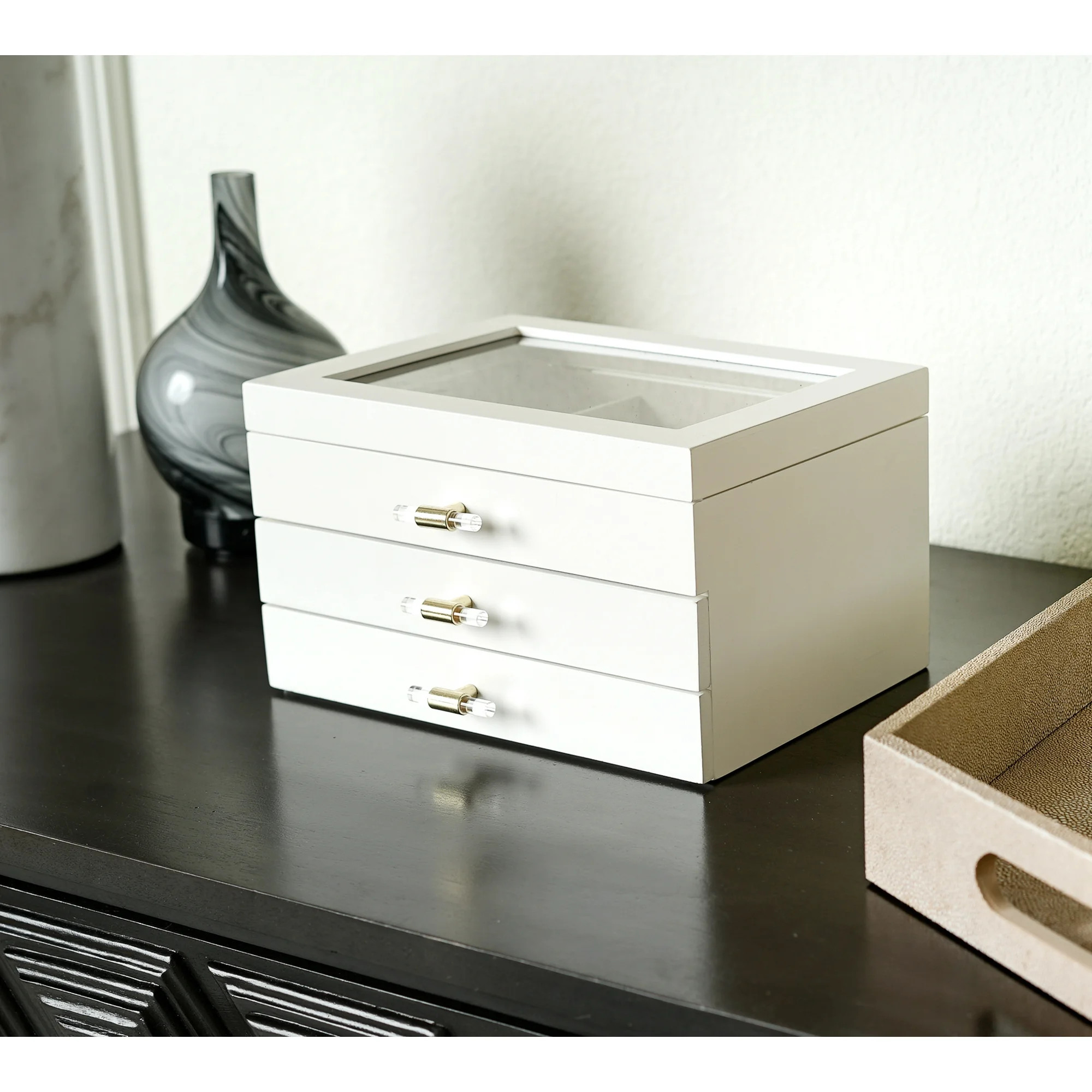 Hives and Honey Women's Danielle White Jewelry Box - Walmart.com | Walmart (US)