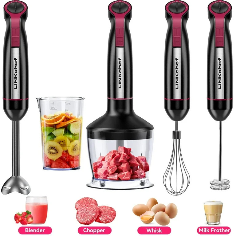 LINKChef Immersion Blender, 20-Speed 1000W 5-in-1 Immersion Hand Blender, Stick Blender with Turb... | Walmart (US)