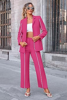 PRETTYGARDEN Women's Fall 2 Piece Blazer Outfits Business Casual Oversized Jacket Wide Leg Work P... | Amazon (US)