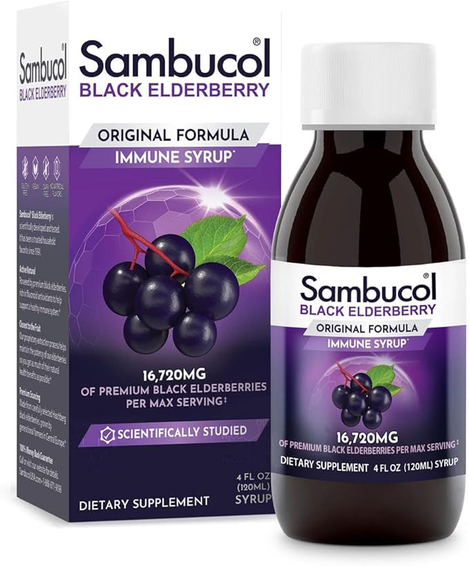 Sambucol Black Elderberry Syrup - Sambucus Elderberry Syrup, Black Elderberry Liquid, Immune Supp... | Amazon (US)