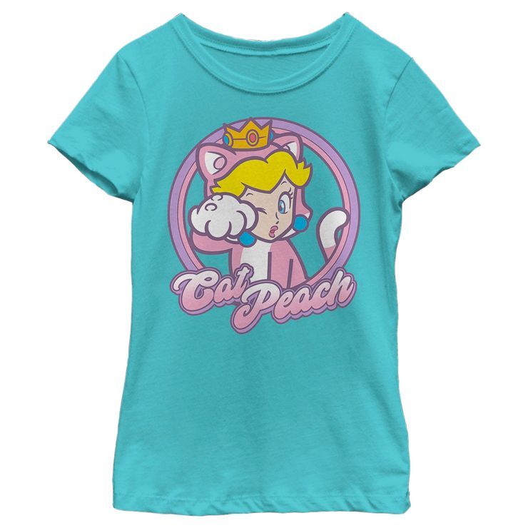 Girl's Nintendo Cat Peach T-Shirt | Target