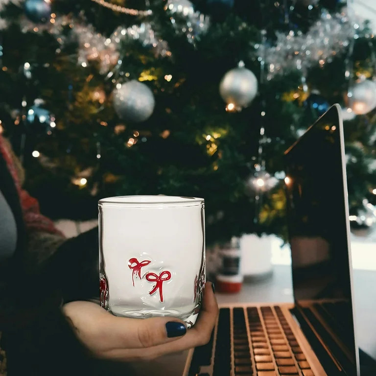 Forestwhale Pink Bow Icon Juice Glass Coquette Bow Aesthetic Cup 14oz Double Old Fashioned Icon H... | Walmart (US)