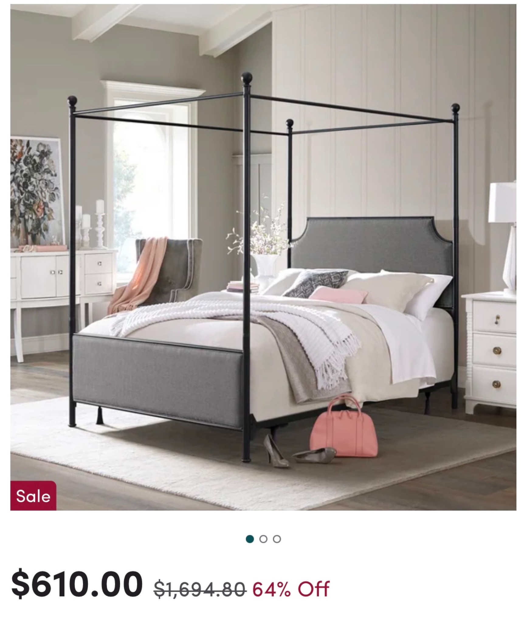 Beckett low profile store four poster bed