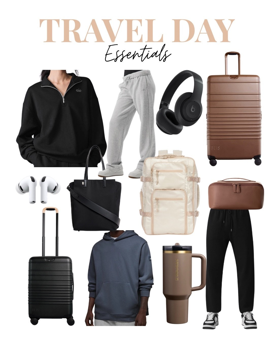 My go to travel day picks all in one place. ✈️🤎

#LTKStyleTip #LTKTravel