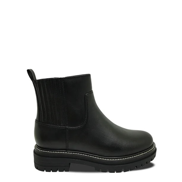 Time and Tru Women's Lug Chelsea Boots, Wide Width Available - Walmart.com | Walmart (US)