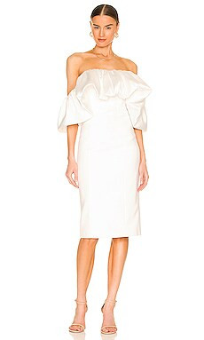 SOLACE London Raina Midi Dress in Cream from Revolve.com | Revolve Clothing (Global)