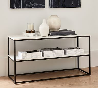 Delaney 42" Marble Media Console | Pottery Barn (US)
