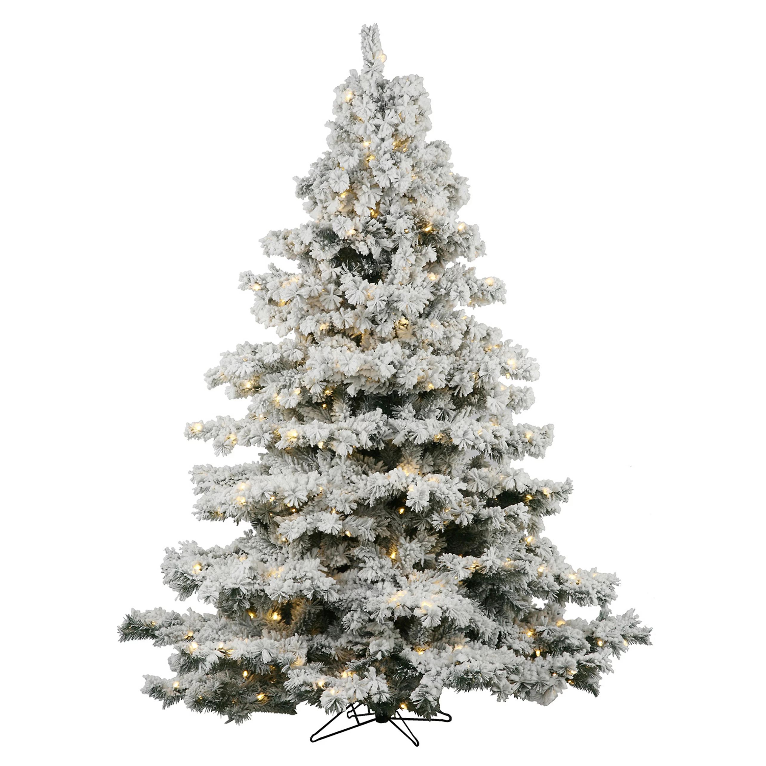 Vickerman 7.5-ft. Warm White Pre-Lit Flocked Alaskan Pine Artificial Christmas Tree | Kohl's
