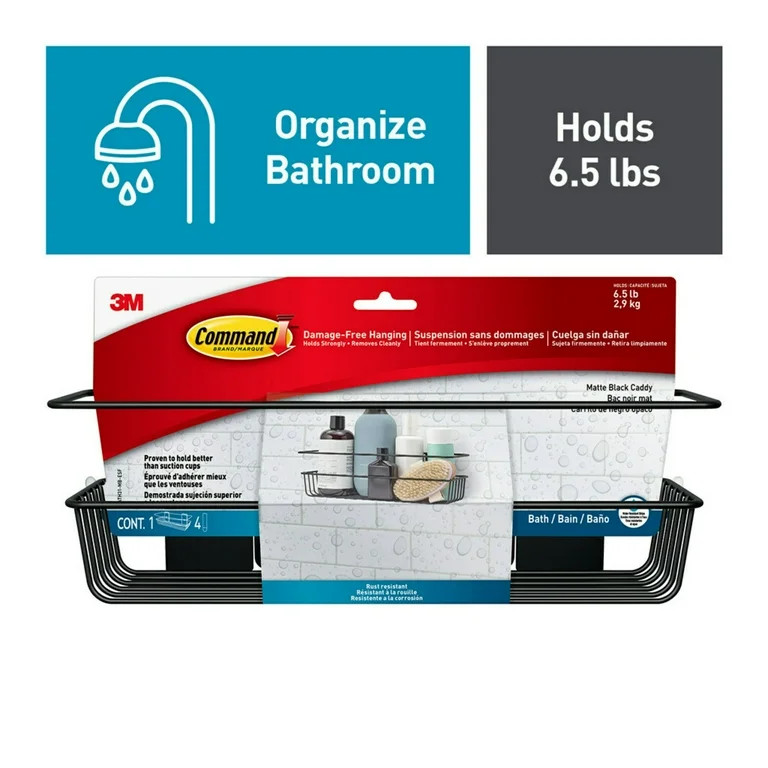 Command Bath Shower Caddy Matte Black, 1 Caddy | Walmart (US)