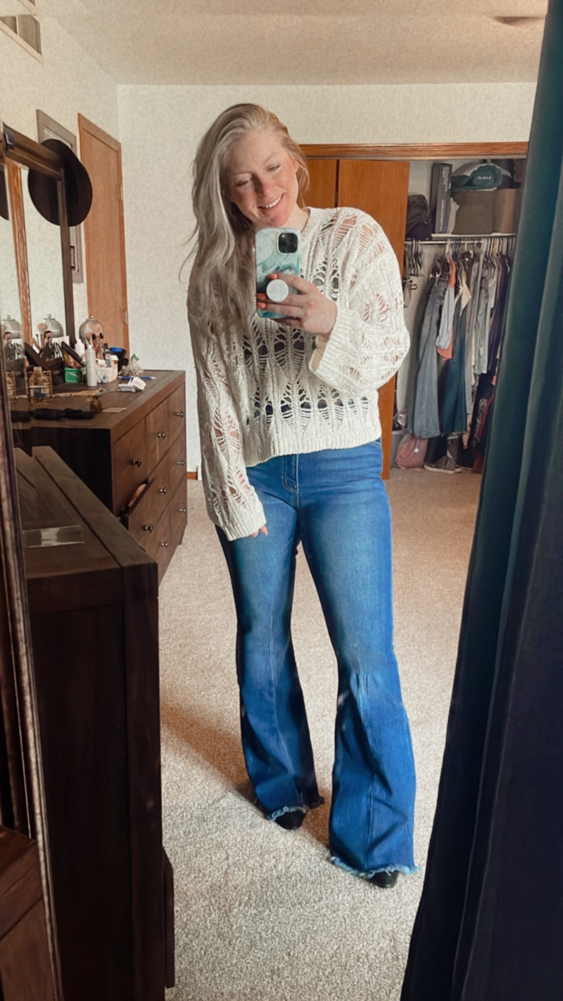 Nashville fit — distressed flares + crochet top 

#LTKMidsize #LTKFestival