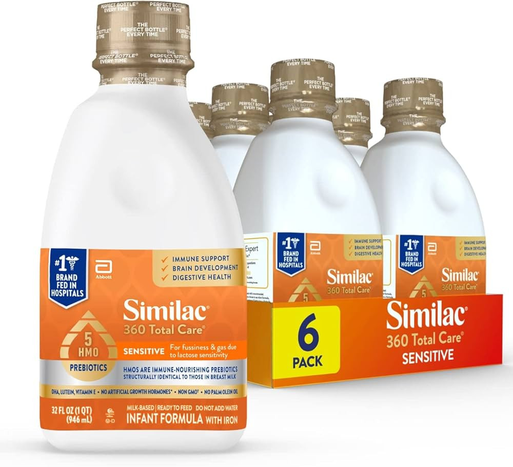Similac 360 Total Care Sensitive Infant Formula for Fussiness & Gas Due to Lactose Sensitivity, H... | Amazon (US)