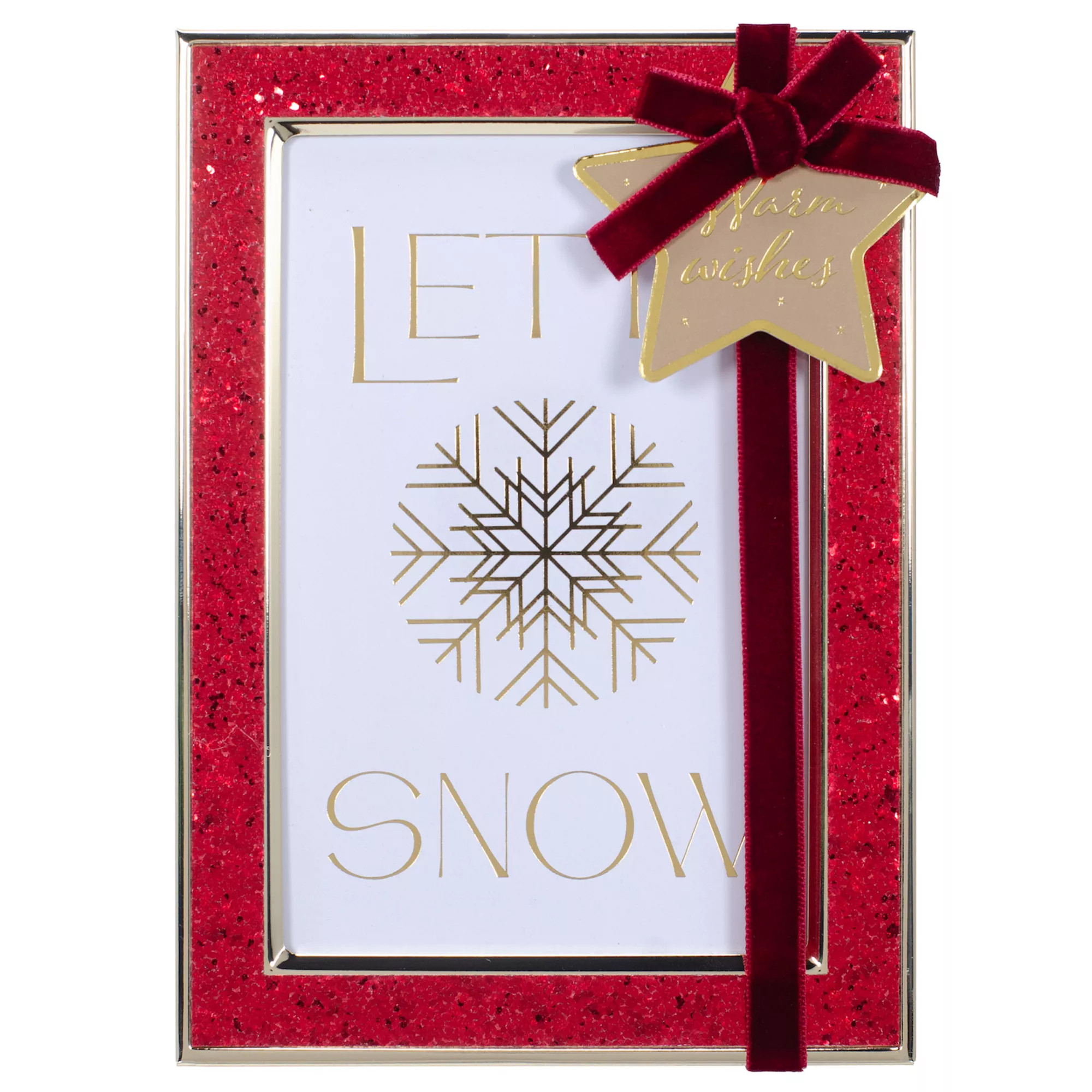 Malden Red Glitter On Gold Metal Holiday Picture Frame | Kohl's