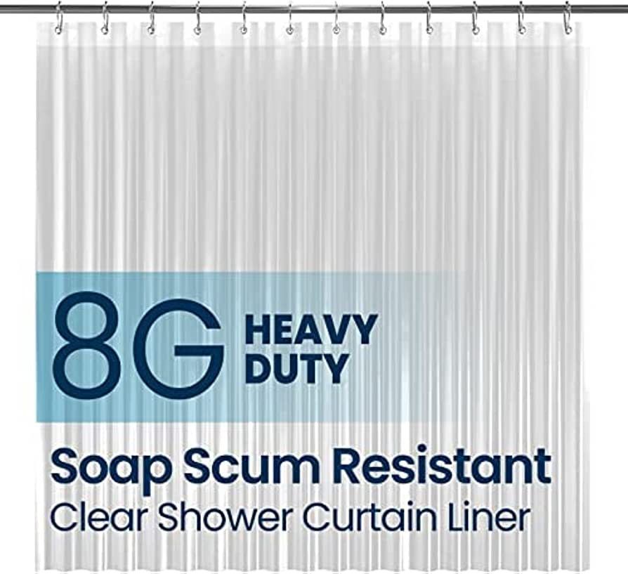 LiBa PEVA 8G Bathroom Shower Curtain Liner, 72x72 Clear - Non Toxic, Eco-Friendly, No Chemical Od... | Amazon (US)