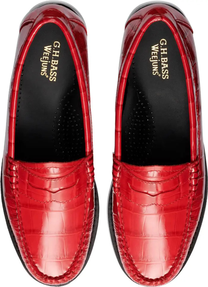 Whitney Croc Embossed Penny Loafer (Women) | Nordstrom
