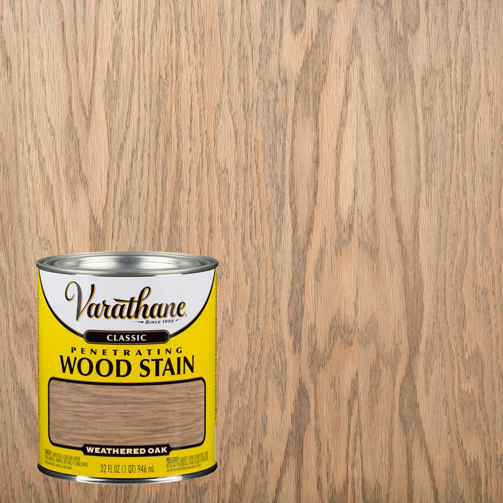 Varathane 1 qt. Weathered Oak Classic Wood Interior Stain-339716 - The Home Depot | The Home Depot