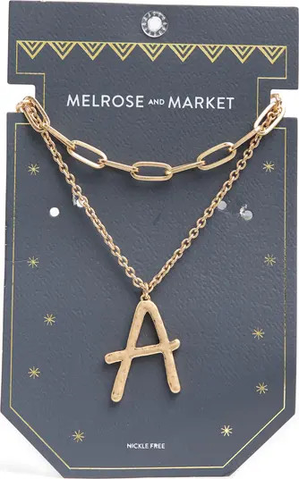 Melrose and Market Paper Clip Chain Initial Necklace | Nordstromrack | Nordstrom Rack