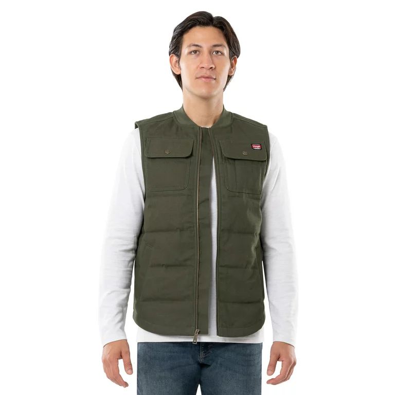 Wrangler Workwear Men's Quilted Duck Work Vest, Size Small to 3XL (Men's and Big Men's) | Walmart (US)