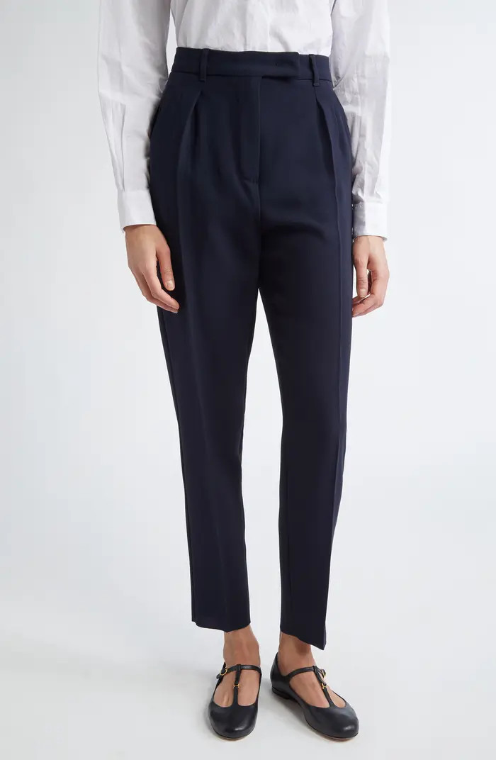 Eguale Pleated Crepe Ankle Pants | Nordstrom