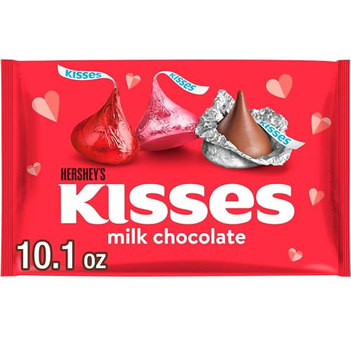 HERSHEY'S KISSES Milk Chocolate, Valentine's Candy Bag, 10.1 oz | Amazon (US)