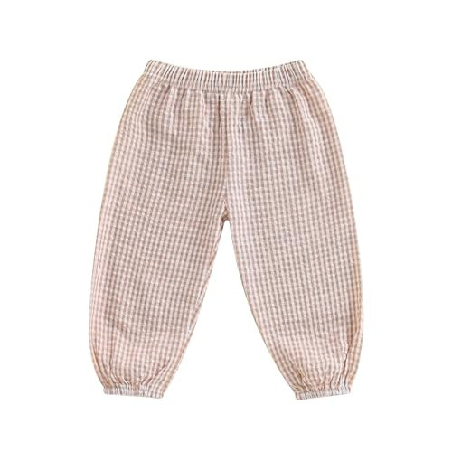 Toddler Checkered Pants Baby Girl Boy Elastic Waist Jogger Pants Kids Casual Plaid Trousers Infant Long Sweatpants (US, Age, 2 Years, 3 Years, C-Khaki) | Amazon (US)