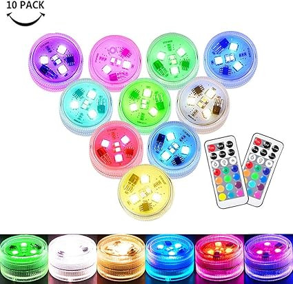 Small Submersible LED Lights Mini Waterproof LED Tea Lights Candles Multi-color Battery Powered w... | Amazon (US)