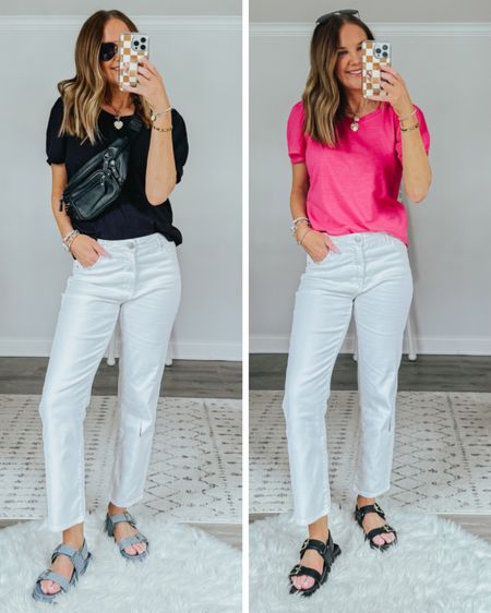 🤍The perfect pair of white jeans! Straight leg, high rise, stretchy but not see through, and just $22! Size down if between.

Walmart fashion finds, Walmart haul, Walmart new spring arrivals, how to style white jeans, what to wear, straight leg jeans, dad sandals, chunky sandals, look for less, 90s fashion, Y2K style, affordable style, over 40 fashion



#LTKfindsunder50 #LTKover40 #LTKstyletip
