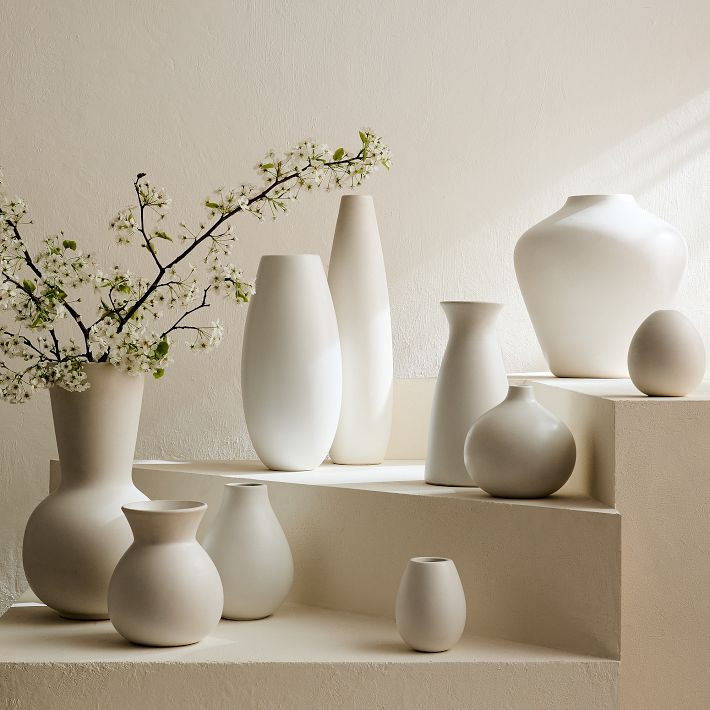 Pure White Ceramic Vase, Sack, 8 Inches | West Elm (US)