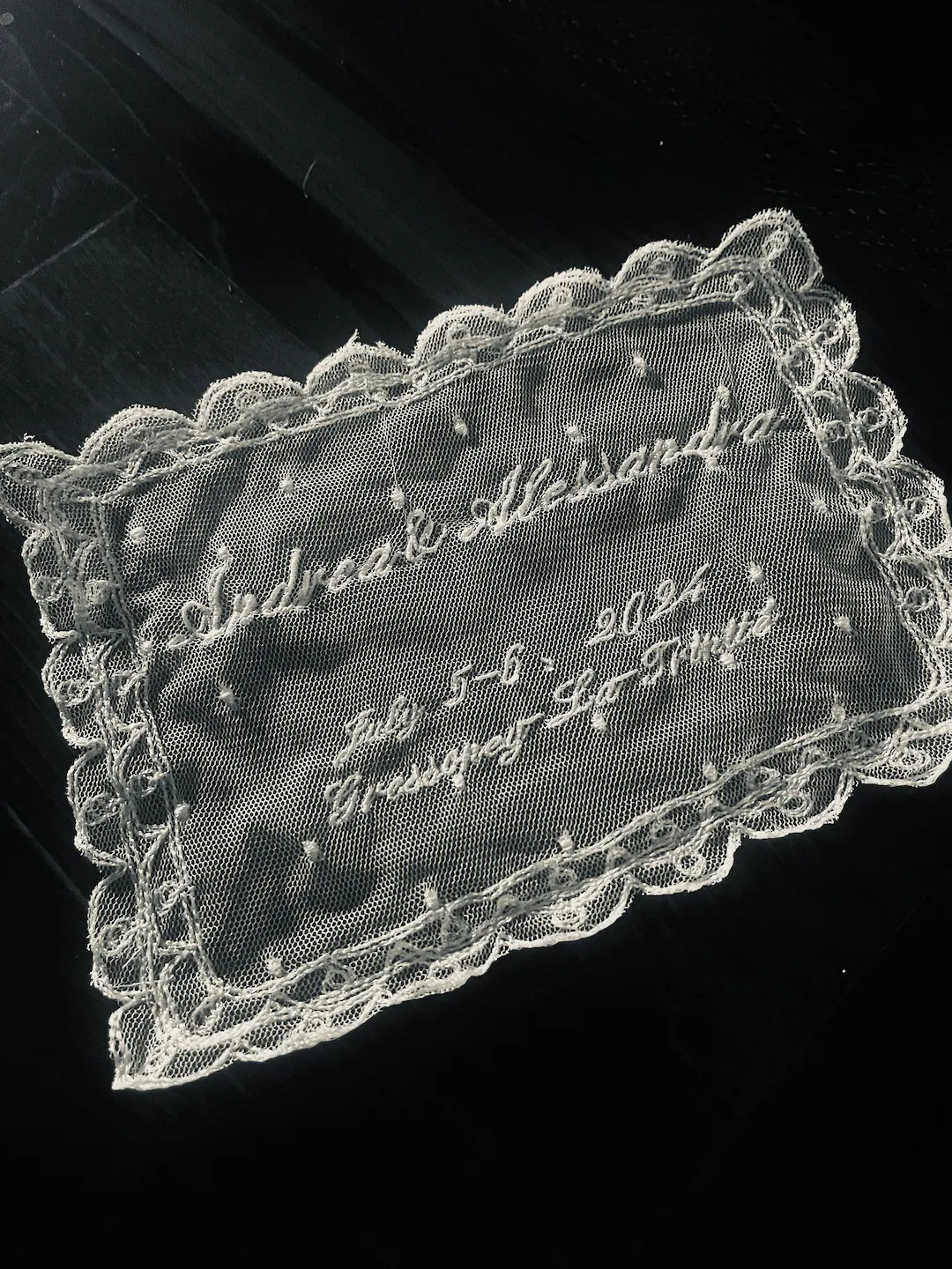 Custom Embroidered Lace Handkerchief for Bride, Hankie for Father of Bride, Unique Lace Wedding I... | Etsy (US)