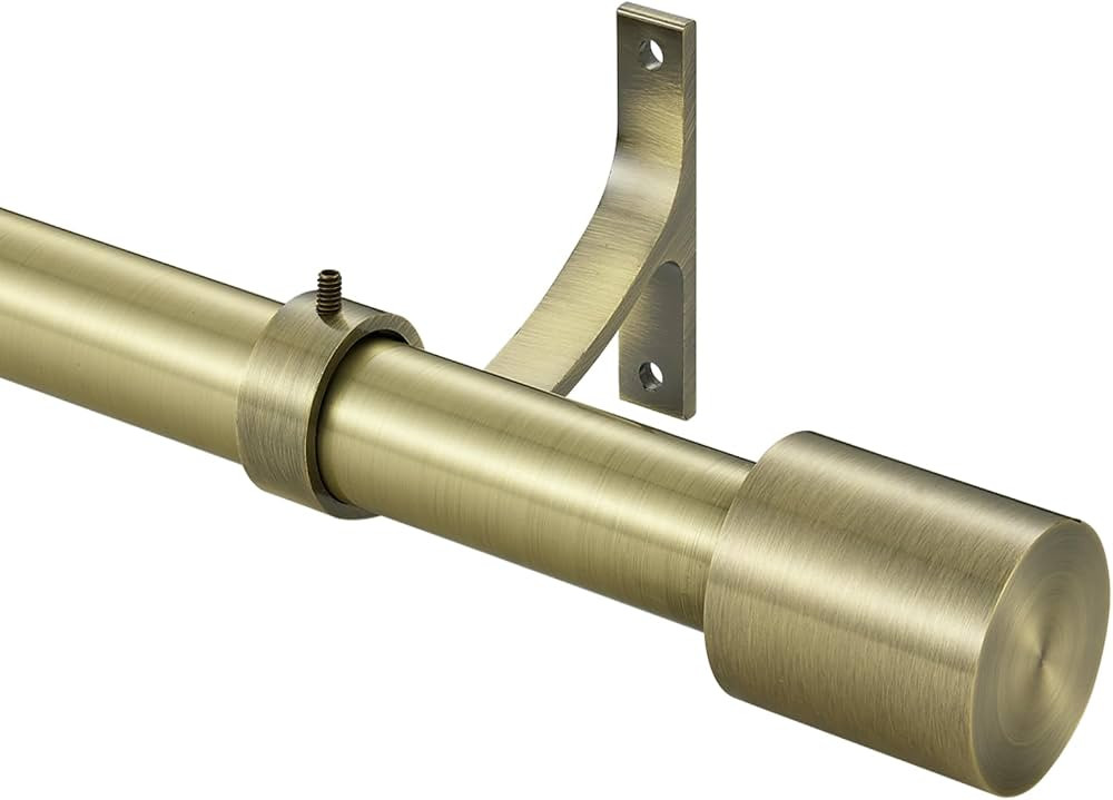 Antique Bronze Curtain Rod with End Cap Finials, Adjustable Curtain Rods for Window 28-56", Splic... | Amazon (US)